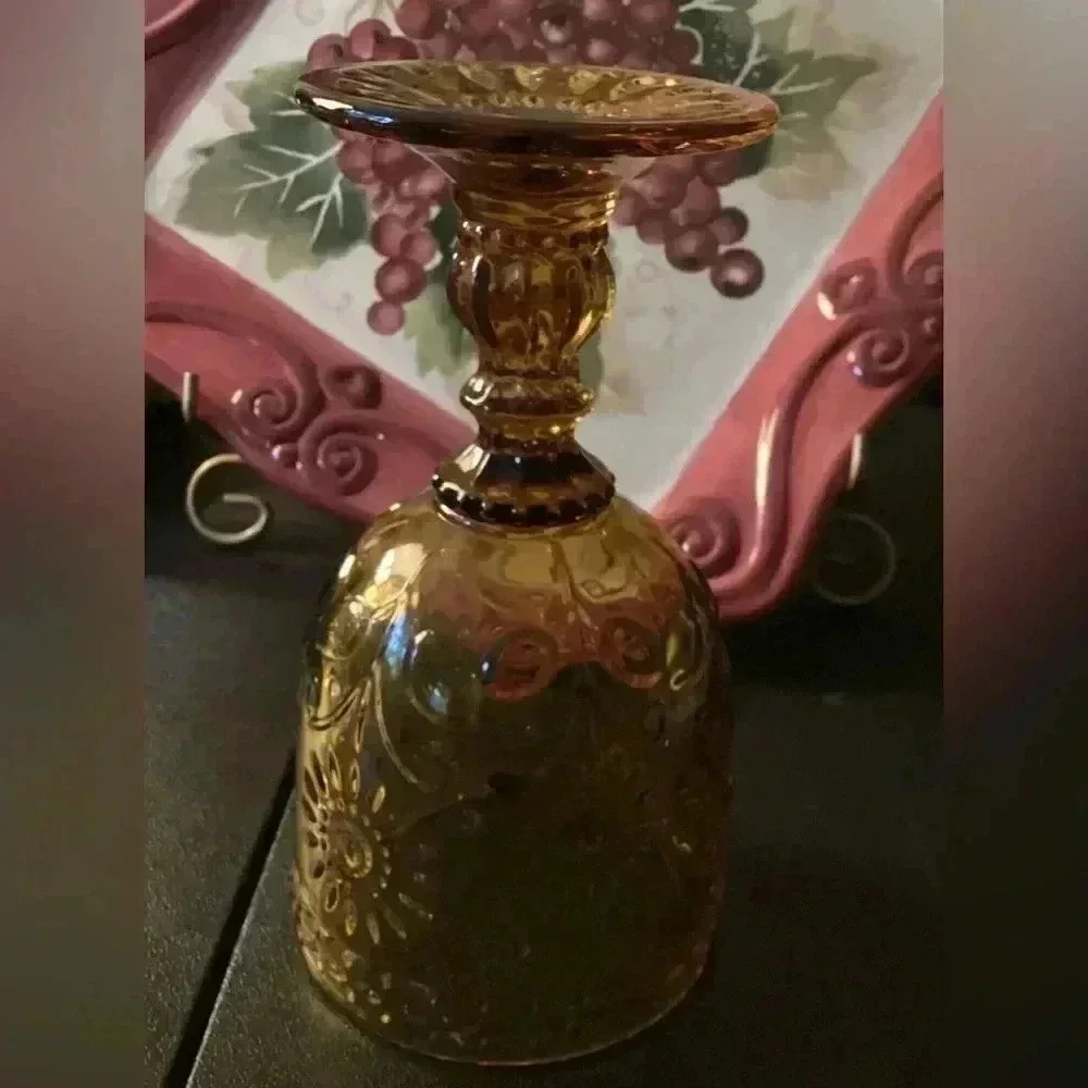 Vintage Wine Glass Goblets Gold Amber Color set of 2 for $25, set of 4 for $40